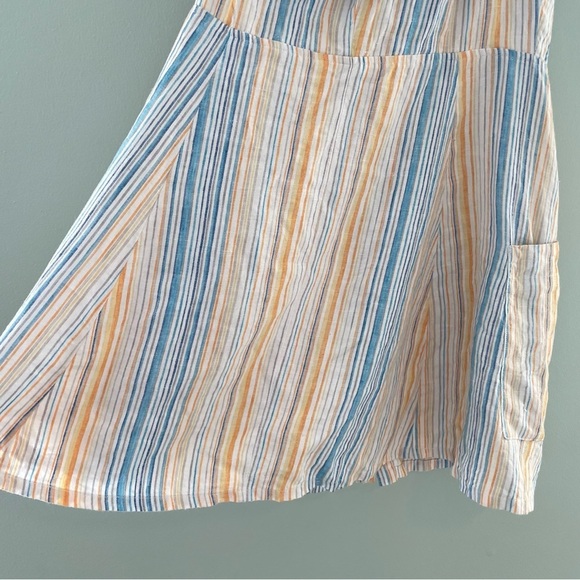 Reformation Landy Marbella Off Shoulder Linen Stripe Dress 10 - Picture 10 of 12